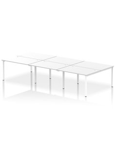 Dynamic Impulse Bench B2B 6 Person 1200 White Frame Office Bench Desk White IB00183