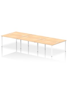 Dynamic Impulse Bench B2B 6 Person 1400 White Frame Office Bench Desk Maple IB00192