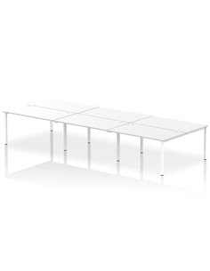 Dynamic Impulse Bench B2B 6 Person 1400 White Frame Office Bench Desk White IB00195
