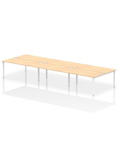 Dynamic Impulse Bench B2B 6 Person 1600 White Frame Office Bench Desk Maple IB00204