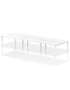 Dynamic Impulse Bench B2B 6 Person 1600 White Frame Office Bench Desk White IB00207