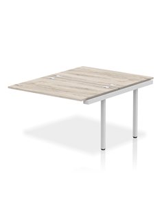 Dynamic Impulse Bench B2B Ext Kit 1200 Silver Frame Office Bench Desk Grey Oak IB00209