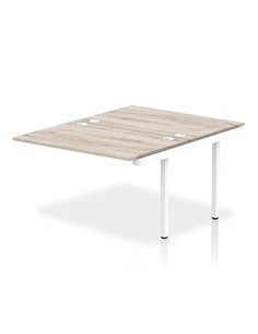 Dynamic Impulse Bench B2B Ext Kit 1200 White Frame Office Bench Desk Grey Oak IB00215