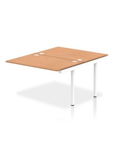 Dynamic Impulse Bench B2B Ext Kit 1200 White Frame Office Bench Desk Oak IB00217