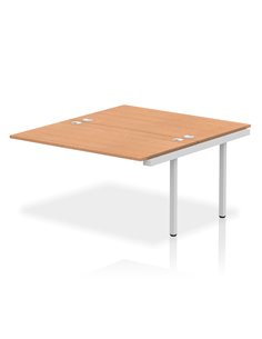 Dynamic Impulse Bench B2B Ext Kit 1400 Silver Frame Office Bench Desk Oak IB00223