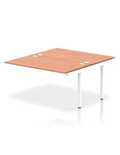 Dynamic Impulse Bench B2B Ext Kit 1400 White Frame Office Bench Desk Beech IB00226