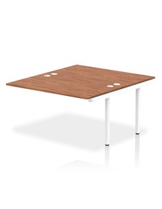 Dynamic Impulse Bench B2B Ext Kit 1400 White Frame Office Bench Desk Walnut IB00230