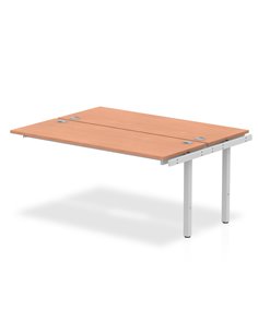 Dynamic Impulse Bench B2B Ext Kit 1600 Silver Frame Office Bench Desk Beech IB00232