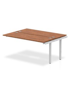 Dynamic Impulse Bench B2B Ext Kit 1600 Silver Frame Office Bench Desk Walnut IB00236