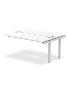 Dynamic Impulse Bench B2B Ext Kit 1600 Silver Frame Office Bench Desk White IB00237
