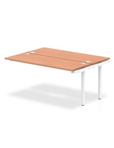 Dynamic Impulse Bench B2B Ext Kit 1600 White Frame Office Bench Desk Beech IB00238