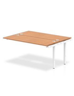 Dynamic Impulse Bench B2B Ext Kit 1600 White Frame Office Bench Desk Oak IB00241