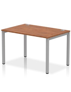 Dynamic Impulse Bench Single Row 1200 Silver Frame Office Bench Desk Walnut IB00248