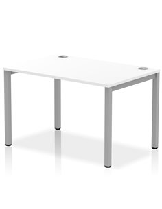 Dynamic Impulse Bench Single Row 1200 Silver Frame Office Bench Desk White IB00249