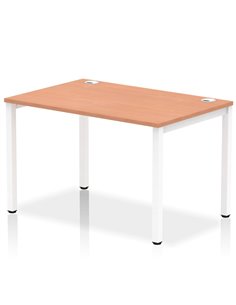 Dynamic Impulse Bench Single Row 1200 White Frame Office Bench Desk Beech IB00250