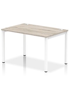 Dynamic Impulse Bench Single Row 1200 White Frame Office Bench Desk Grey Oak IB00251