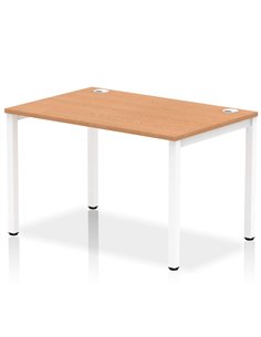Dynamic Impulse Bench Single Row 1200 White Frame Office Bench Desk Oak IB00253