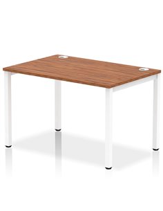 Dynamic Impulse Bench Single Row 1200 White Frame Office Bench Desk Walnut IB00254