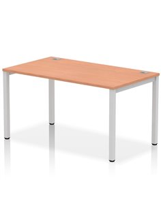 Dynamic Impulse Bench Single Row 1400 Silver Frame Office Bench Desk Beech IB00256