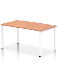 Dynamic Impulse Bench Single Row 1400 White Frame Office Bench Desk Beech IB00262