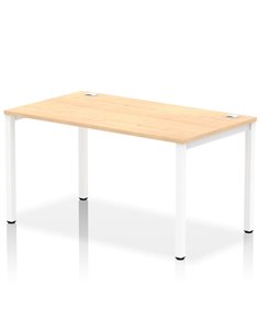 Dynamic Impulse Bench Single Row 1400 White Frame Office Bench Desk Maple IB00264