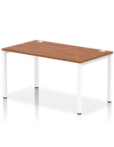 Dynamic Impulse Bench Single Row 1400 White Frame Office Bench Desk Walnut IB00266