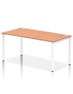 Dynamic Impulse Bench Single Row 1600 White Frame Office Bench Desk Beech IB00274