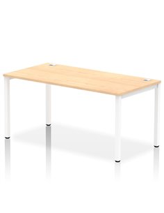 Dynamic Impulse Bench Single Row 1600 White Frame Office Bench Desk Maple IB00276