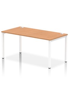 Dynamic Impulse Bench Single Row 1600 White Frame Office Bench Desk Oak IB00277