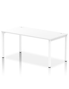 Dynamic Impulse Bench Single Row 1600 White Frame Office Bench Desk White IB00279