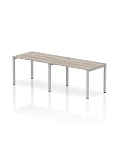 Dynamic Impulse Bench Single Row 2 Person 1200 Silver Frame Office Bench Desk Grey Oak IB00281