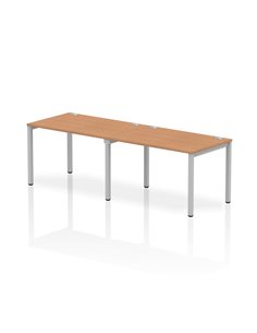 Dynamic Impulse Bench Single Row 2 Person 1200 Silver Frame Office Bench Desk Oak IB00283