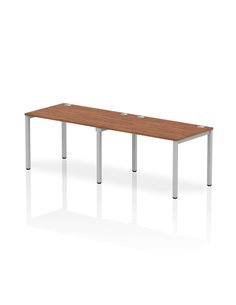 Dynamic Impulse Bench Single Row 2 Person 1200 Silver Frame Office Bench Desk Walnut IB00284