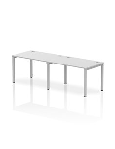Dynamic Impulse Bench Single Row 2 Person 1200 Silver Frame Office Bench Desk White IB00285