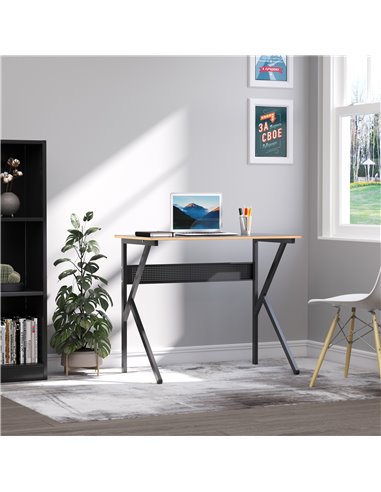 HOMCOM Home Office Computer Desk, Modern Simple Style Writing Table, PC Laptop Workstation with K-Shaped Legs for Bedroom, Livin