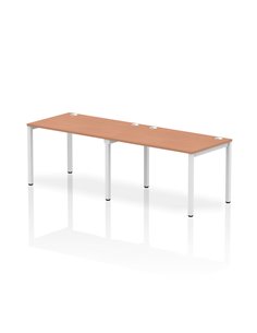 Dynamic Impulse Bench Single Row 2 Person 1200 White Frame Office Bench Desk Beech IB00286