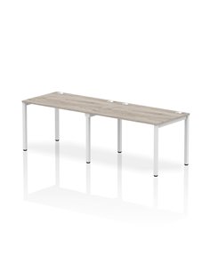 Dynamic Impulse Bench Single Row 2 Person 1200 White Frame Office Bench Desk Grey Oak IB00287