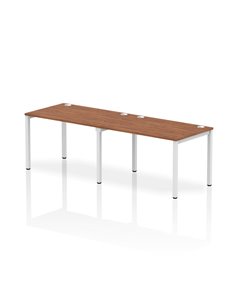 Dynamic Impulse Bench Single Row 2 Person 1200 White Frame Office Bench Desk Walnut IB00290