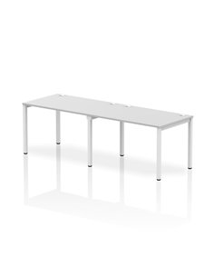 Dynamic Impulse Bench Single Row 2 Person 1200 White Frame Office Bench Desk White IB00291