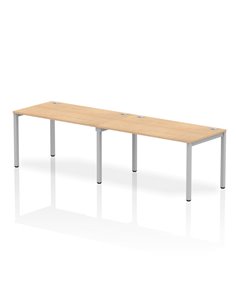 Dynamic Impulse Bench Single Row 2 Person 1400 Silver Frame Office Bench Desk Maple IB00294