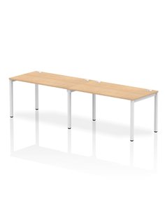 Dynamic Impulse Bench Single Row 2 Person 1400 White Frame Office Bench Desk Maple IB00300