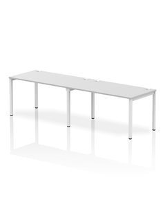 Dynamic Impulse Bench Single Row 2 Person 1400 White Frame Office Bench Desk White IB00303