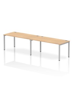 Dynamic Impulse Bench Single Row 2 Person 1600 Silver Frame Office Bench Desk Maple IB00306