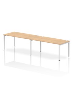 Dynamic Impulse Bench Single Row 2 Person 1600 White Frame Office Bench Desk Maple IB00312