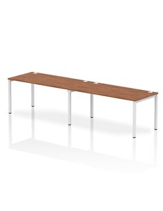 Dynamic Impulse Bench Single Row 2 Person 1600 White Frame Office Bench Desk Walnut IB00314