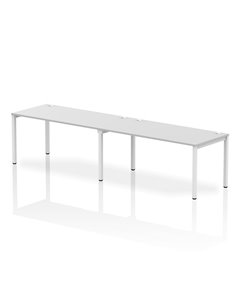 Dynamic Impulse Bench Single Row 2 Person 1600 White Frame Office Bench Desk White IB00315