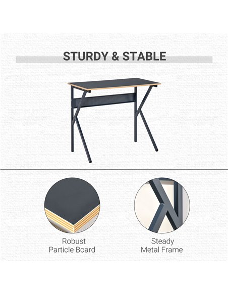 HOMCOM Home Office Computer Desk, Modern Simple Style Writing Table, PC Laptop Workstation with K-Shaped Legs for Bedroom, Livin - pic 7617 | FastDaddyshop