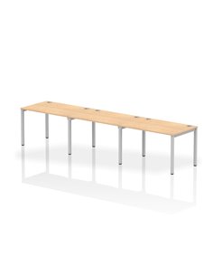 Dynamic Impulse Bench Single Row 3 Person 1200 Silver Frame Office Bench Desk Maple IB00318