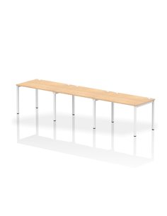 Dynamic Impulse Bench Single Row 3 Person 1200 White Frame Office Bench Desk Maple IB00324
