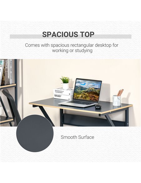 HOMCOM Home Office Computer Desk, Modern Simple Style Writing Table, PC Laptop Workstation with K-Shaped Legs for Bedroom, Livin - pic 7618 | FastDaddyshop